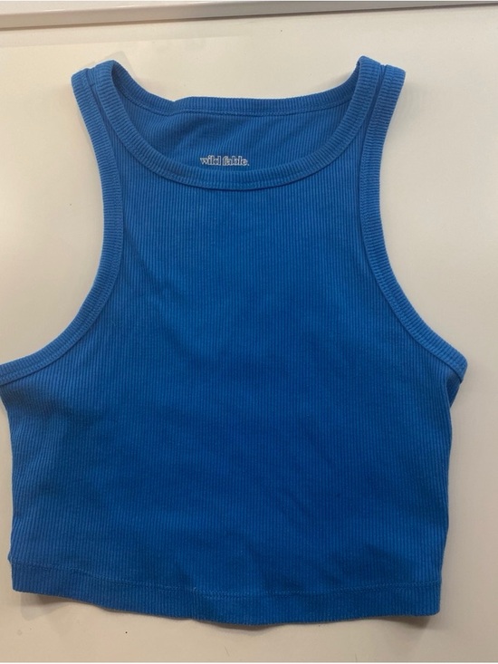 wild fable Tops - Wild Fable Royal Blue Ribbed Crop Tank XS High Neck